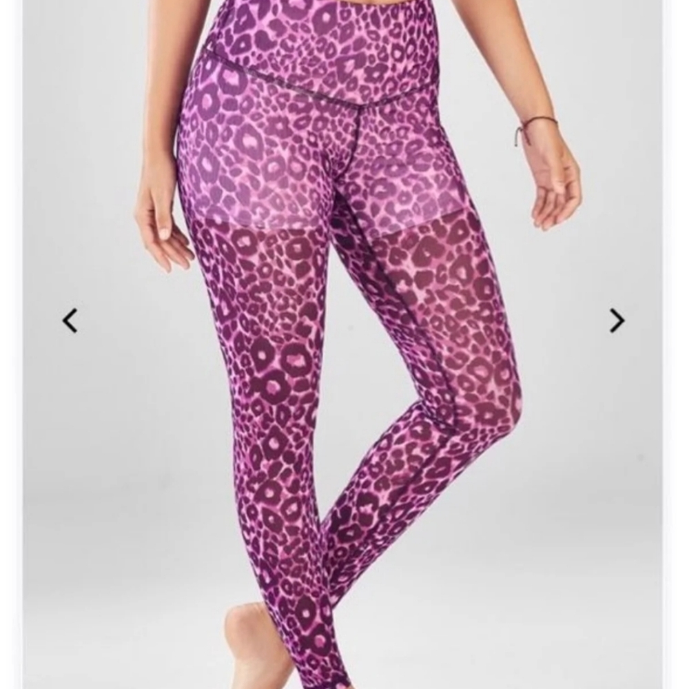Fabletics sheer leopard leggings XL